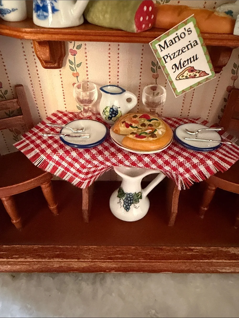 Vintage Miniature Italian Restaurant Shadow Box – Handcrafted Wall Art